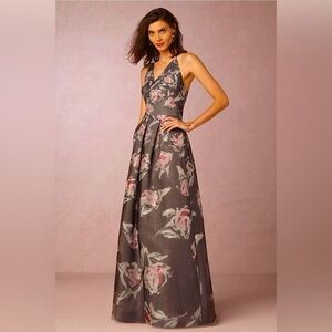 NWT Phoebe by Kay Unger Navy Floral Gown, size 8
